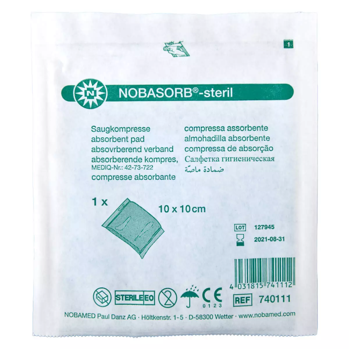  Compresses absorbantes stériles NOBASORB