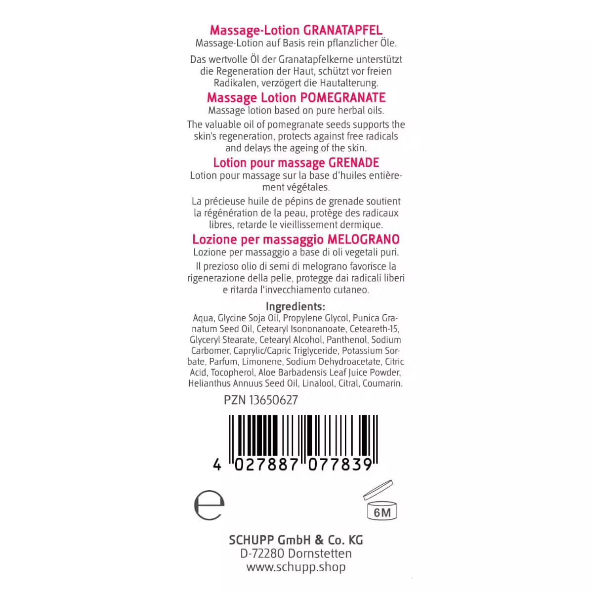  Massagelotion Granatapfel