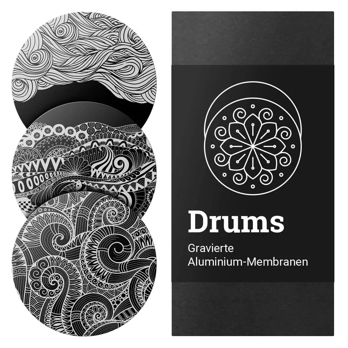  Kit de membranes gravées en aluminium « Drums »