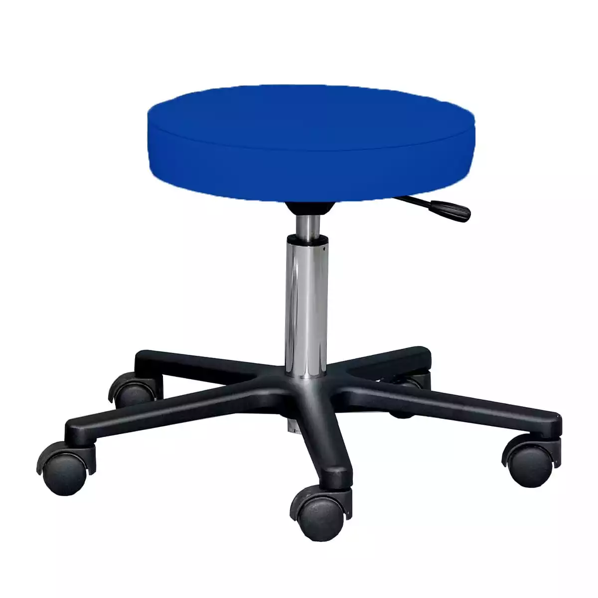 Drehhocker mit schwarzem Aluminium-Fußkreuz  Drehhocker mit schwarzem Aluminium-Fußkreuz