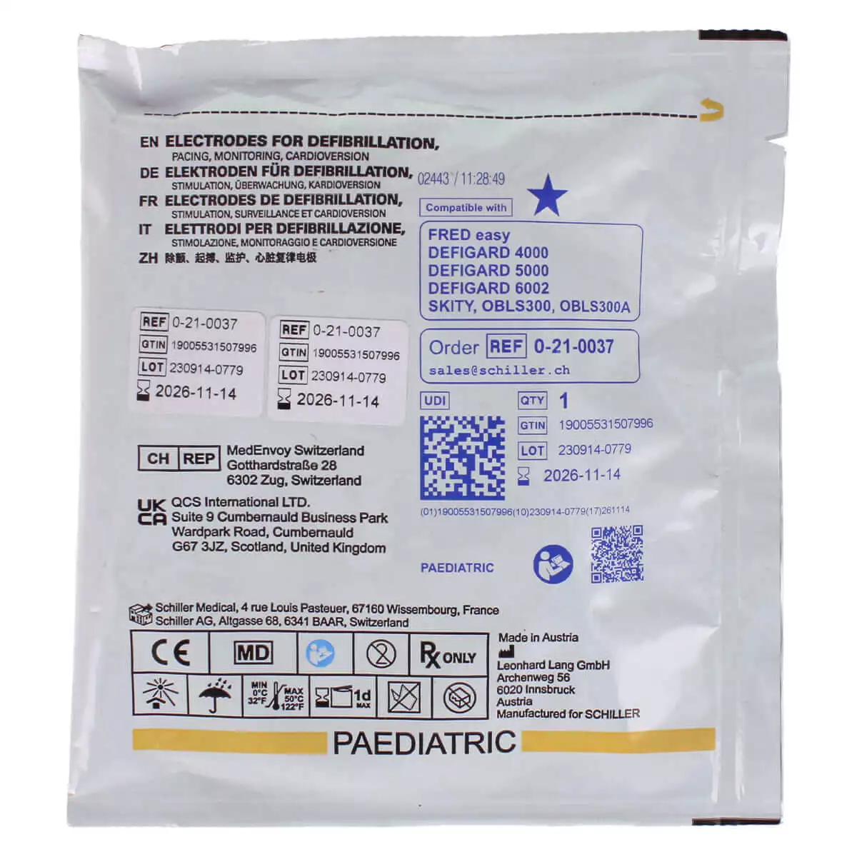 Électrodes pour défibrillateur FRED easy