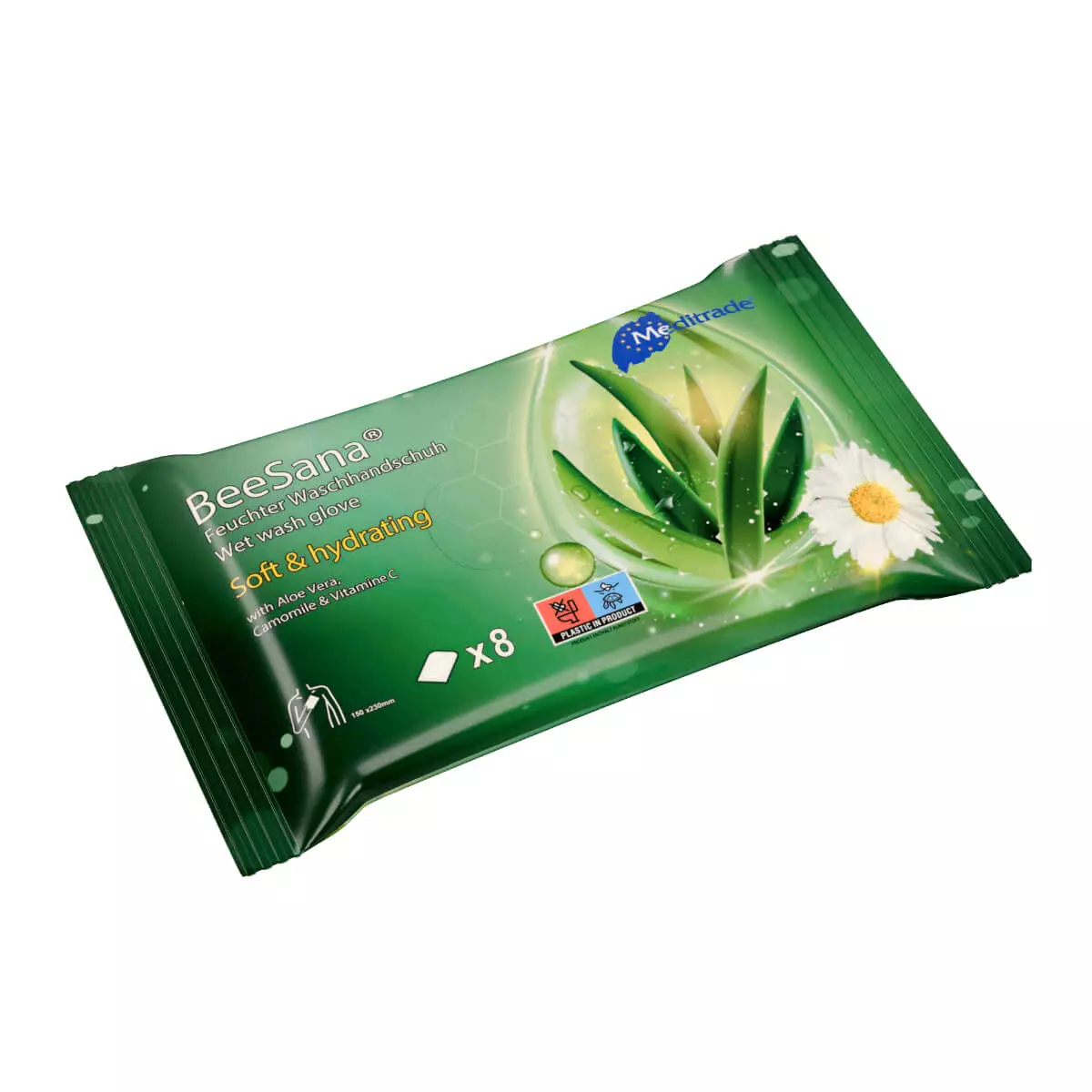  BeeSana Feuchter Waschhandschuh