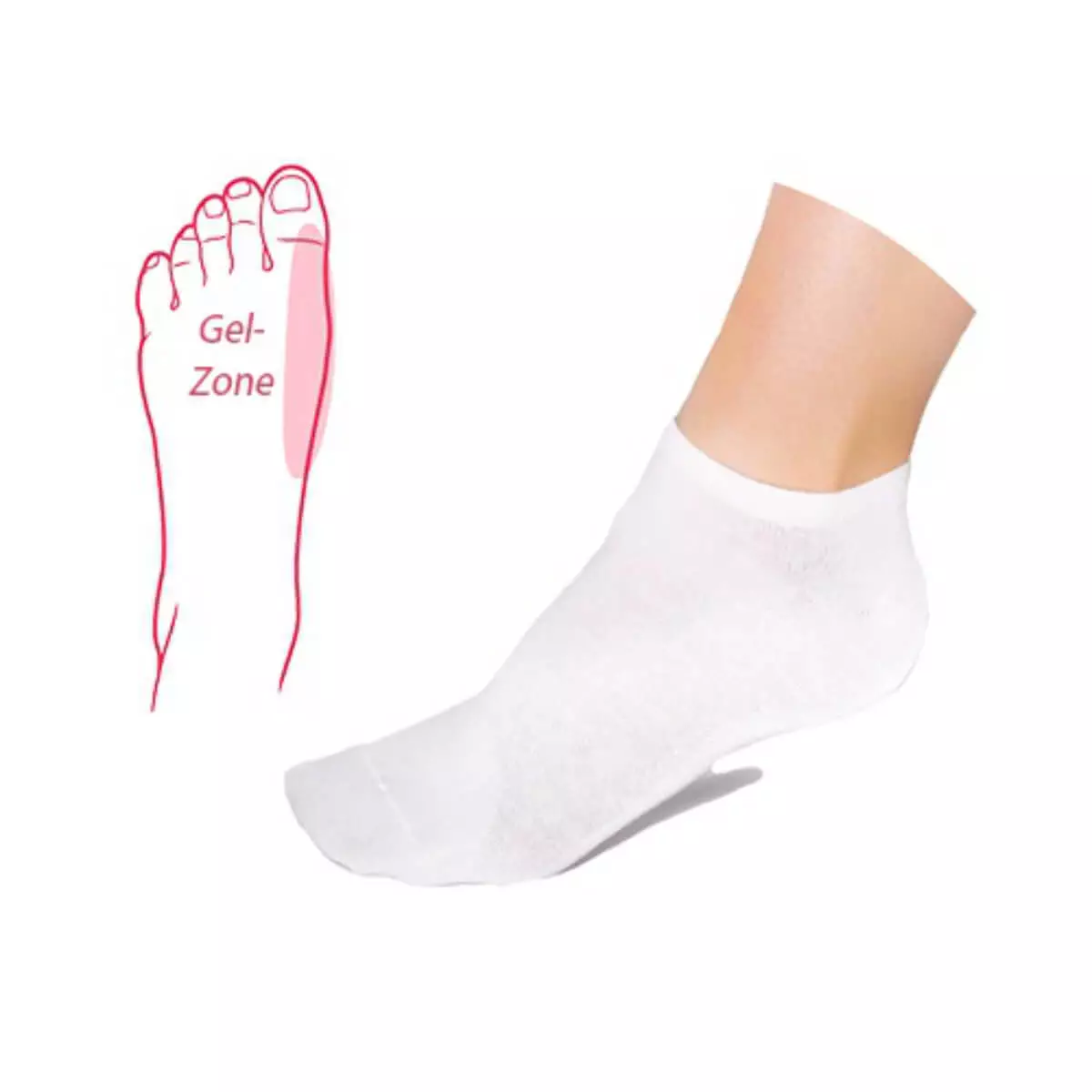 Söckchen mit integrierter Hallux-Gel-Zone Söckchen mit integrierter Hallux-Gel-Zone