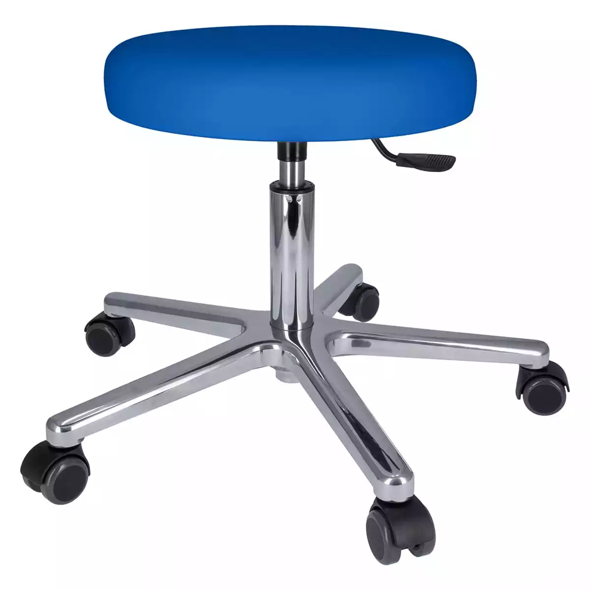  Tabouret à roulettes pivotant avec piétement en aluminium