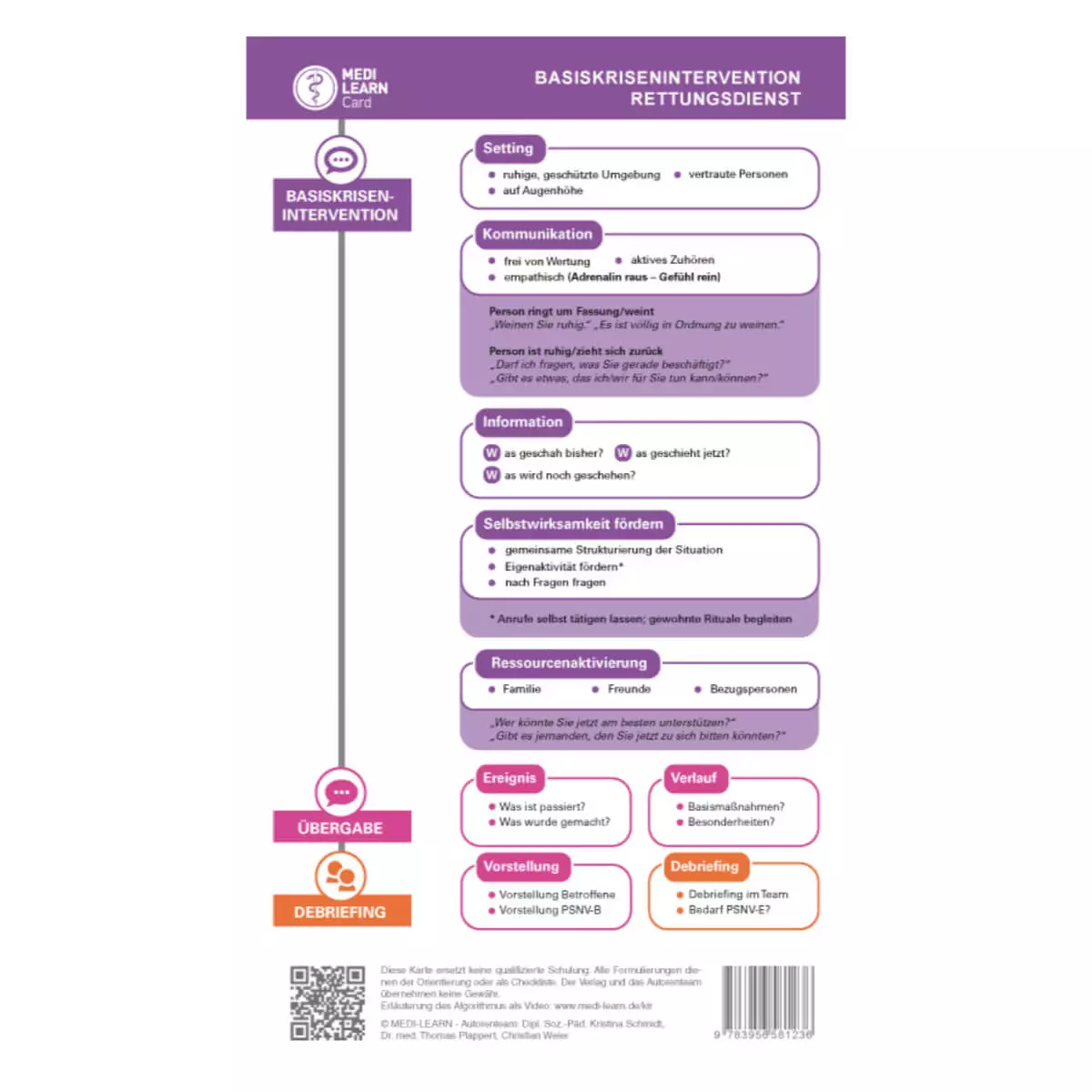  Carte de poche – Intervention de crise de base pour les services de secours