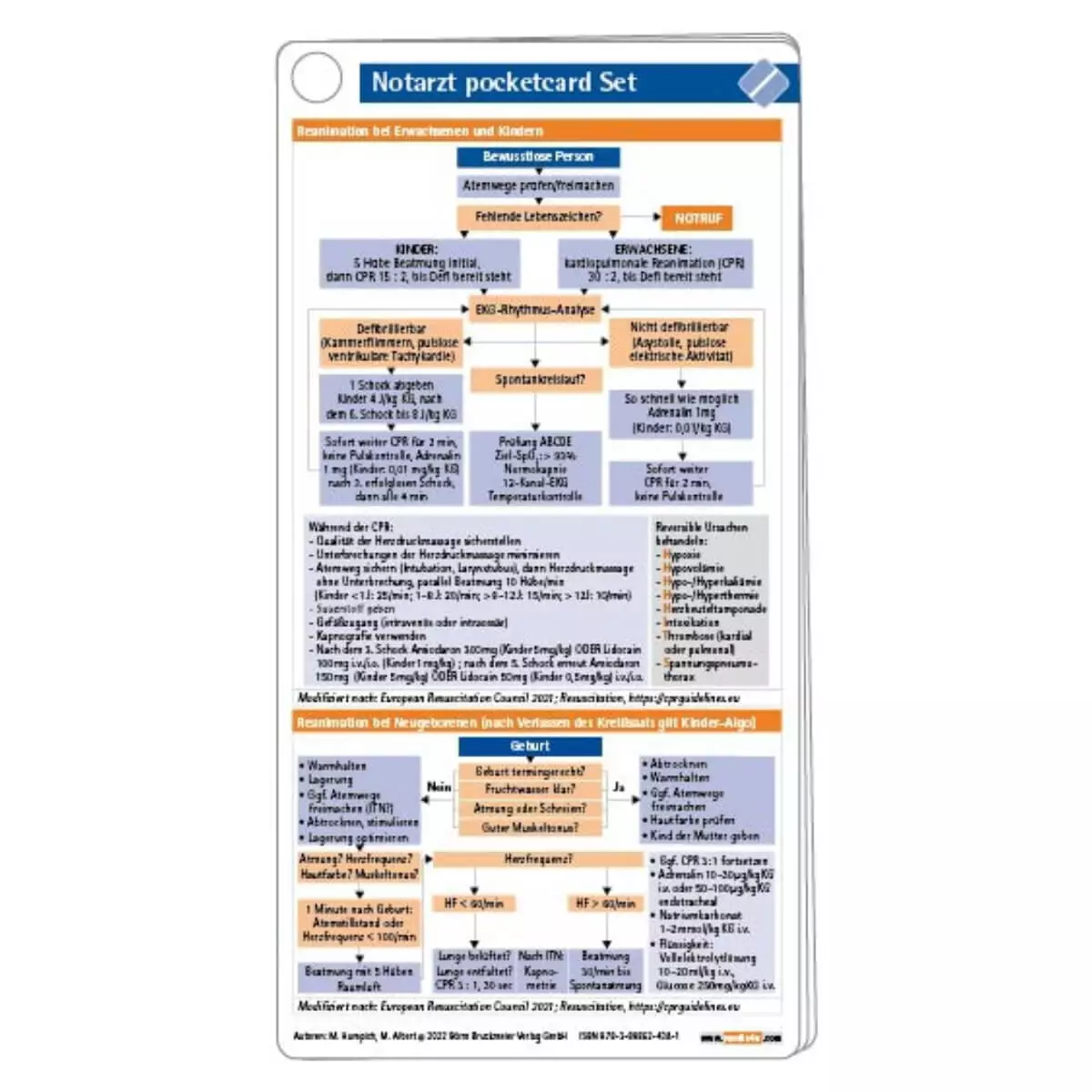 Set de cartes de poche pour médecin urgentiste