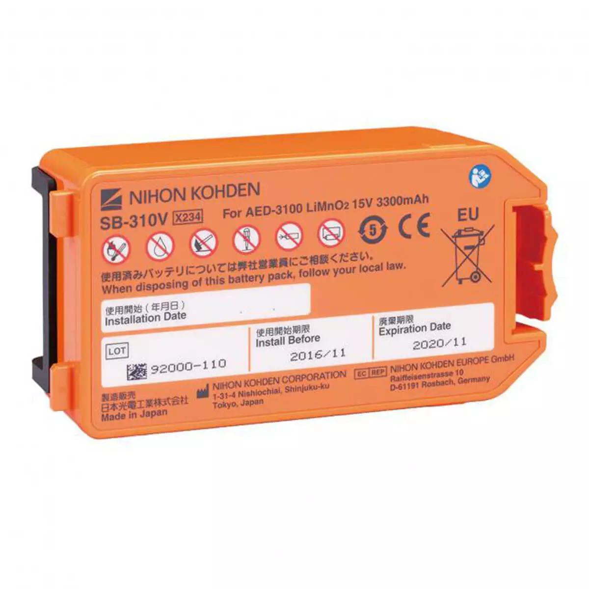  Cardiolife AED-3100 Batterie jetable de longue durée