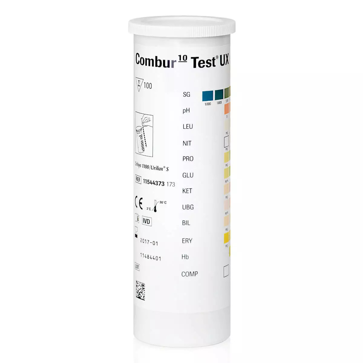  Bandelettes de test urinaire Combour-10-Test UX pour Urisys 1100