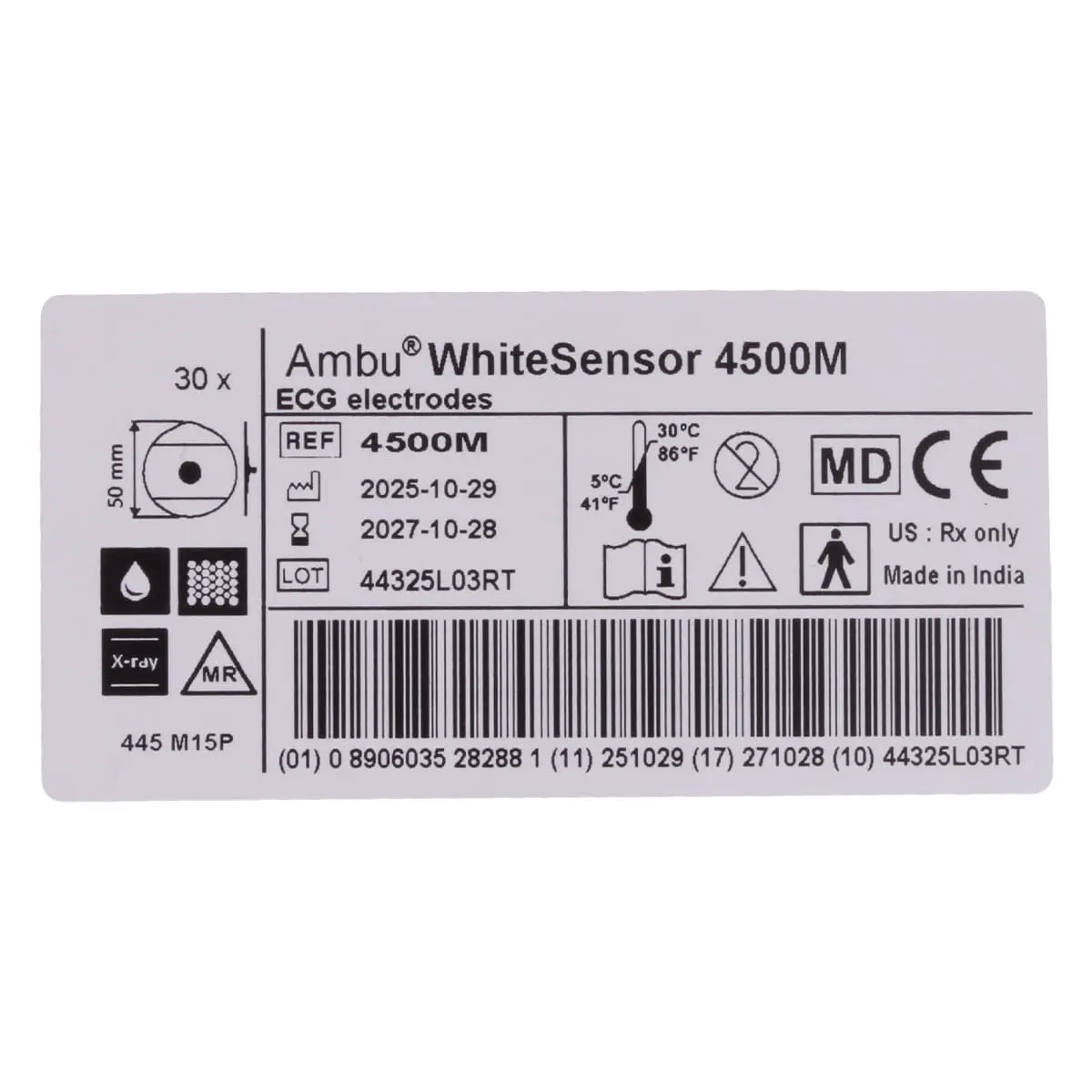 Électrodes ECG à usage unique WhiteSensor 4500M Électrodes ECG à usage unique WhiteSensor 4500M