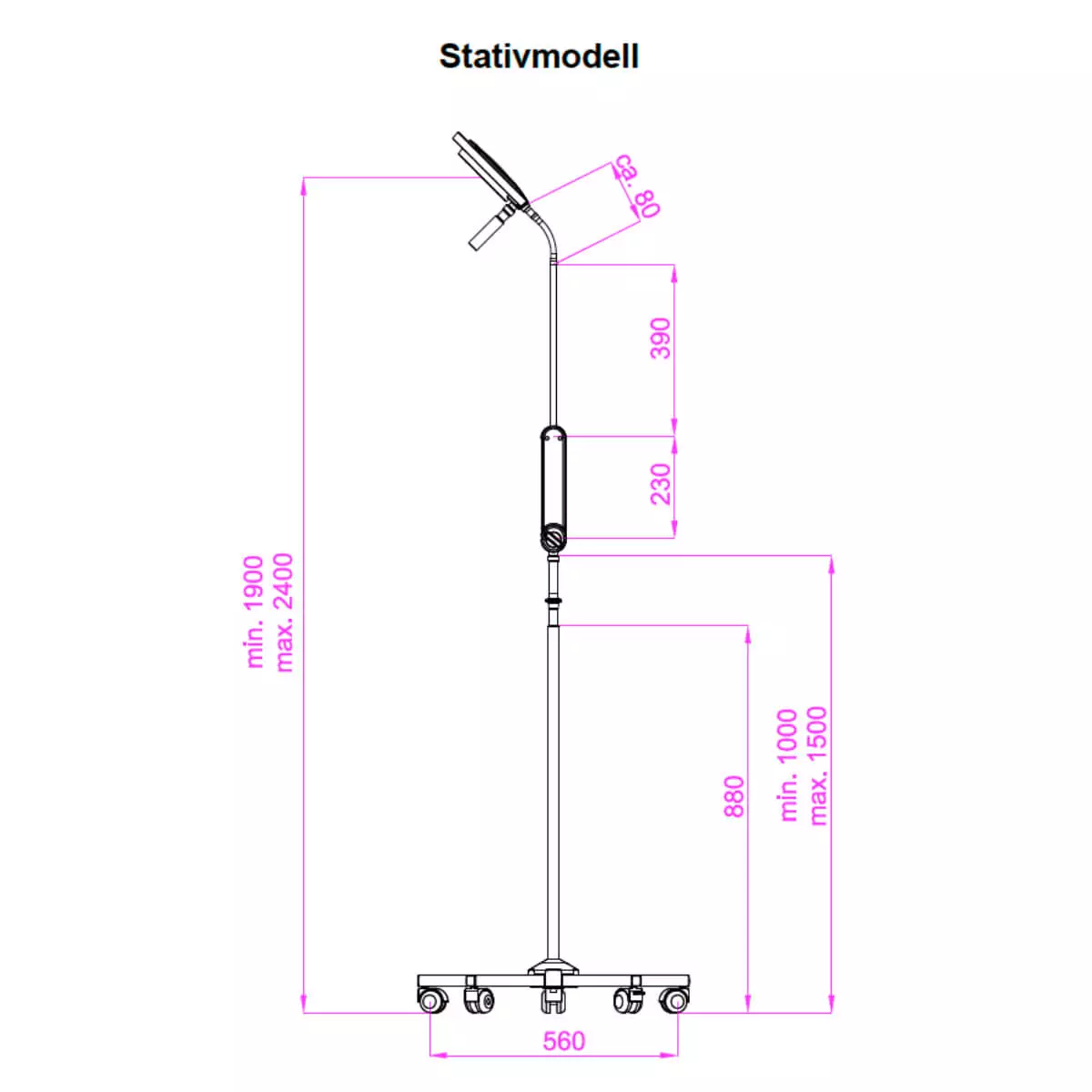  LED 115 Untersuchungsleuchte Stativmodell