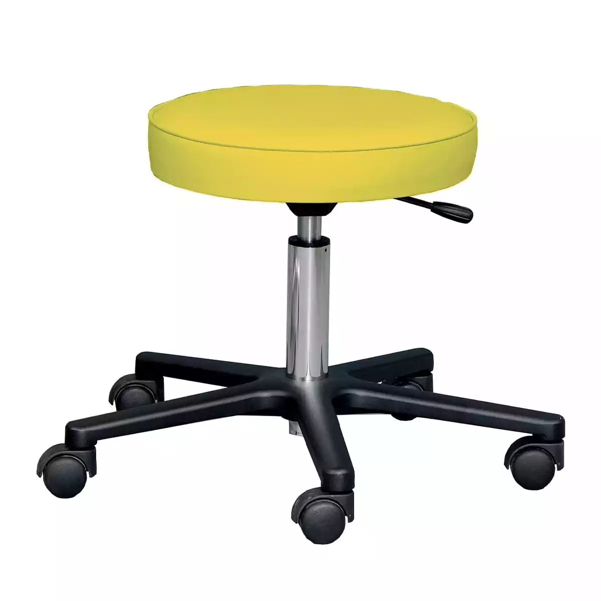Tabouret à roulettes avec piétement en aluminium noir Tabouret à roulettes avec piétement en aluminium noir