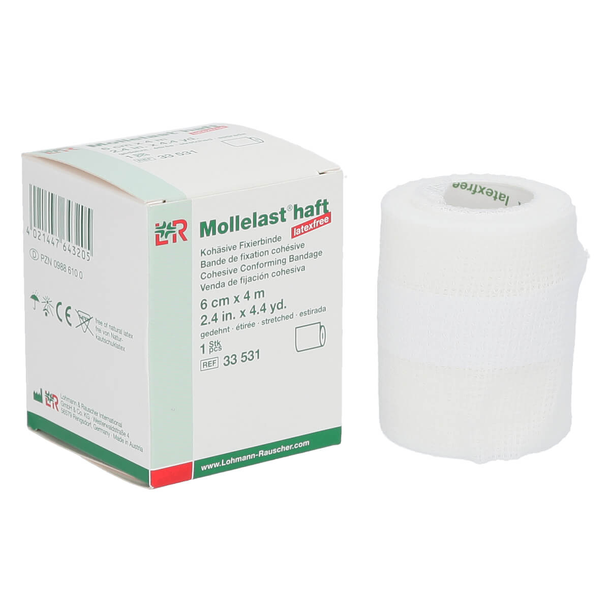 Binde Weiss Lohmann & Rauscher Mollelast haft Binde Weiß, 6 cm x 4 m online kaufen