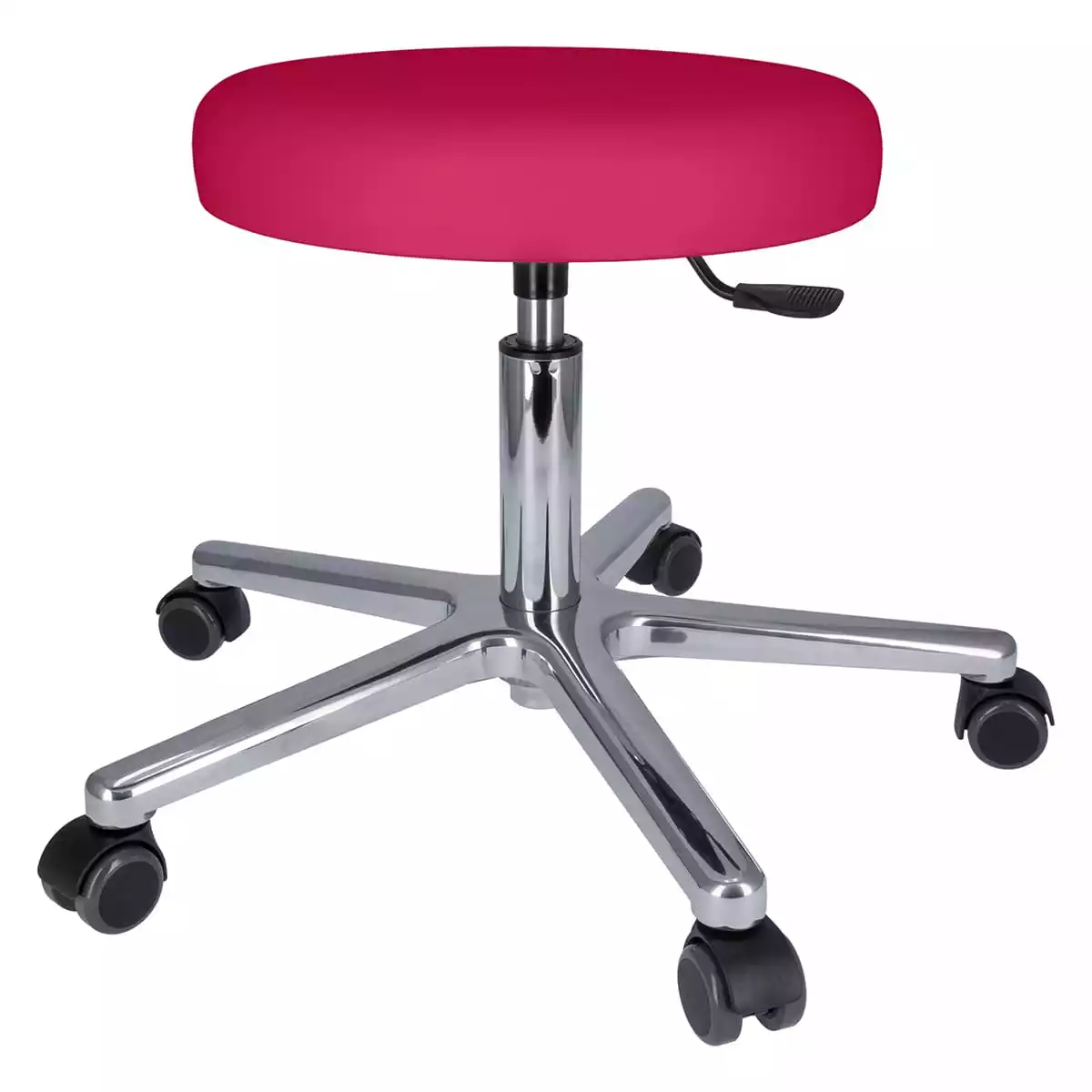  Tabouret à roulettes pivotant avec piétement en aluminium