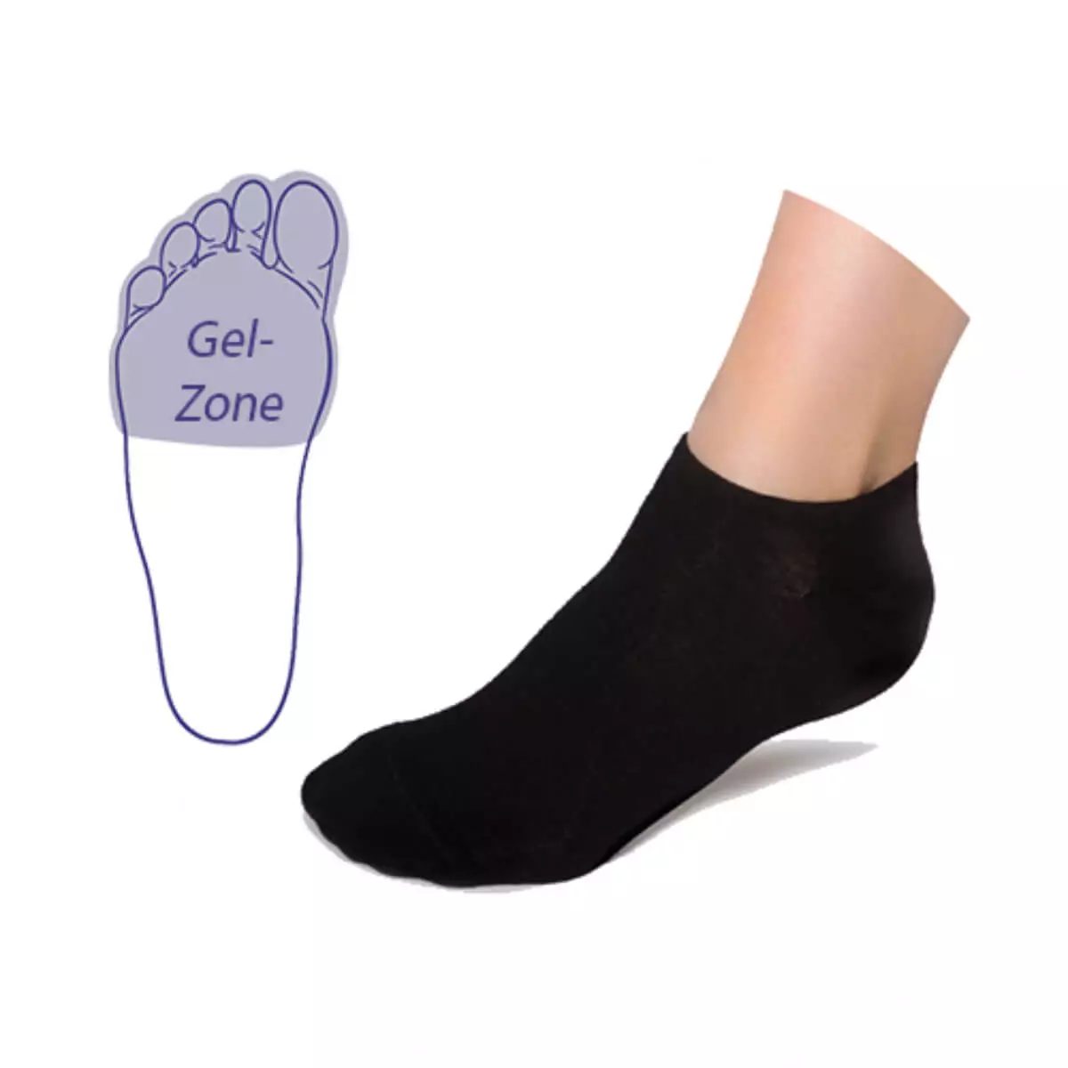  Chaussettes avec zone gel intégrée à l'avant-pied