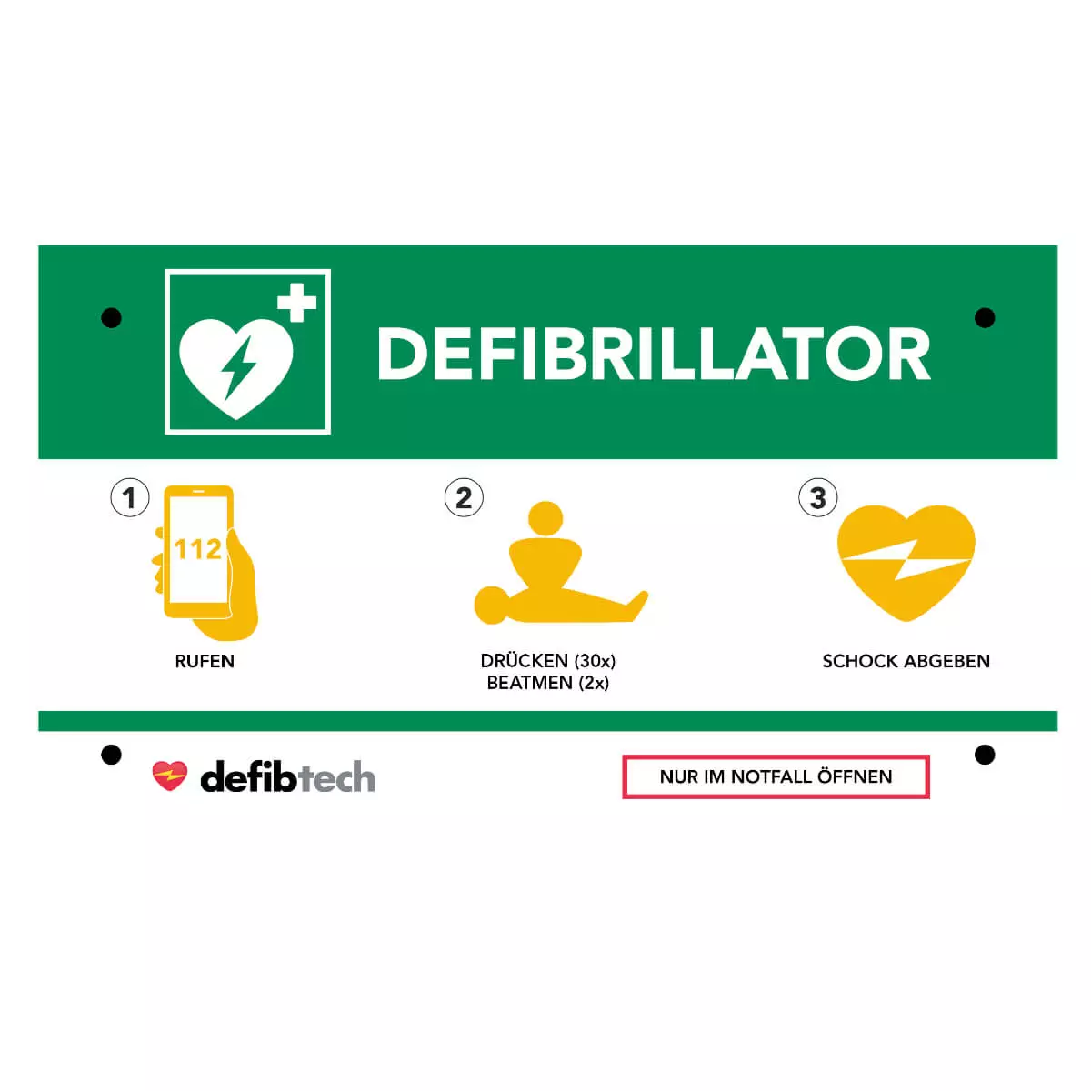  Panneau de signalisation pour défibrillateur