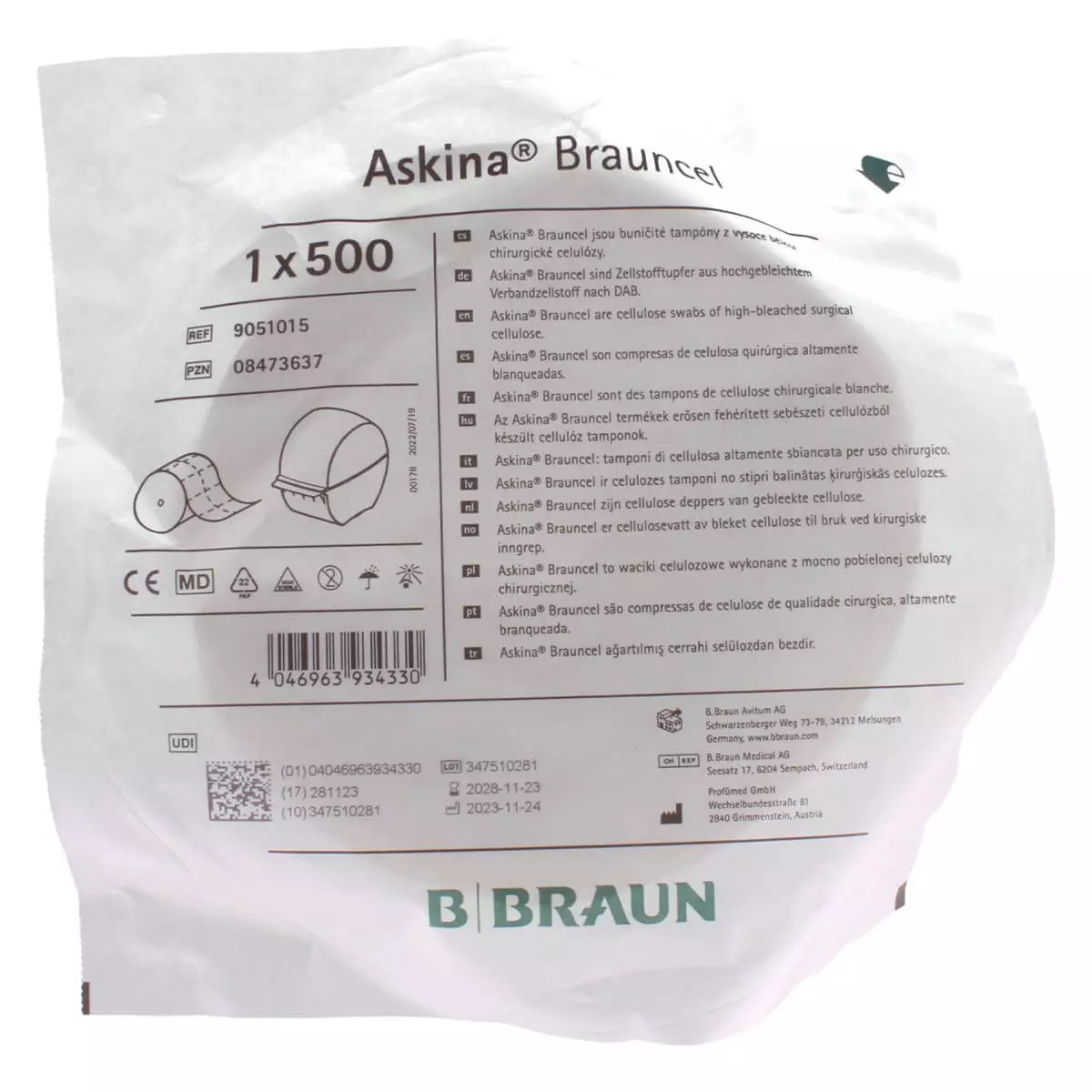  Compresses de cellulose Askina Brauncel