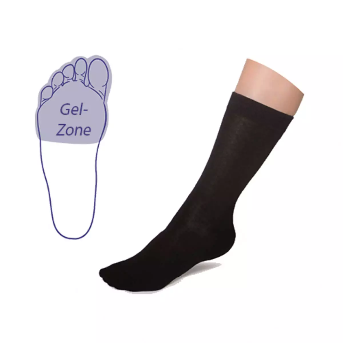  Bas avec zone de gel intégrée à l'avant-pied