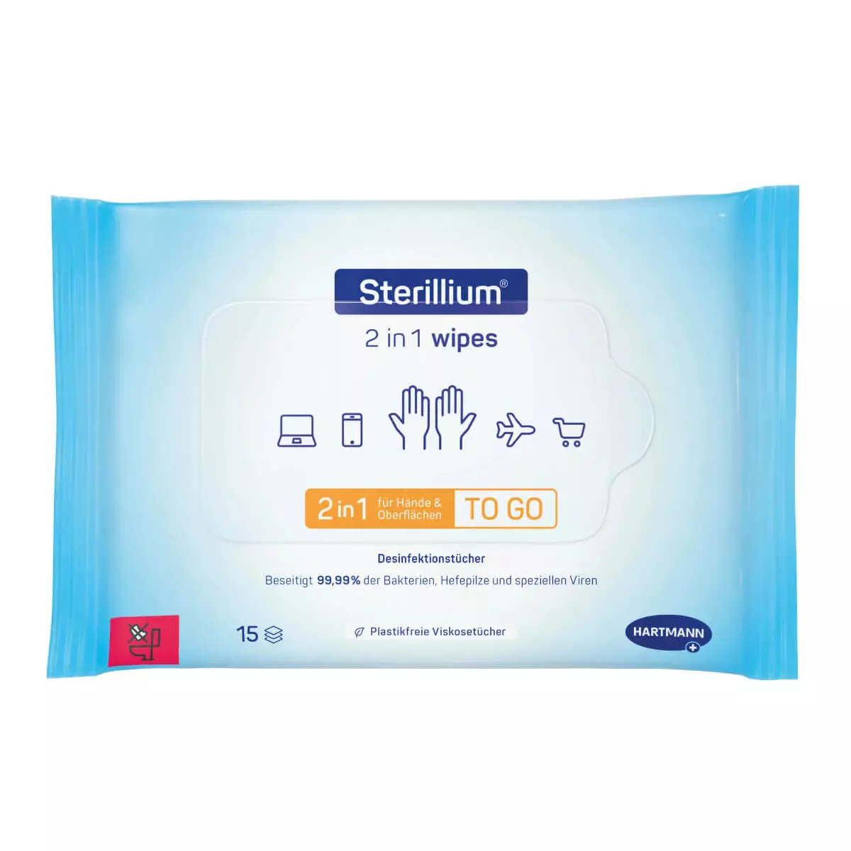  Lingettes 2in1 Sterillium