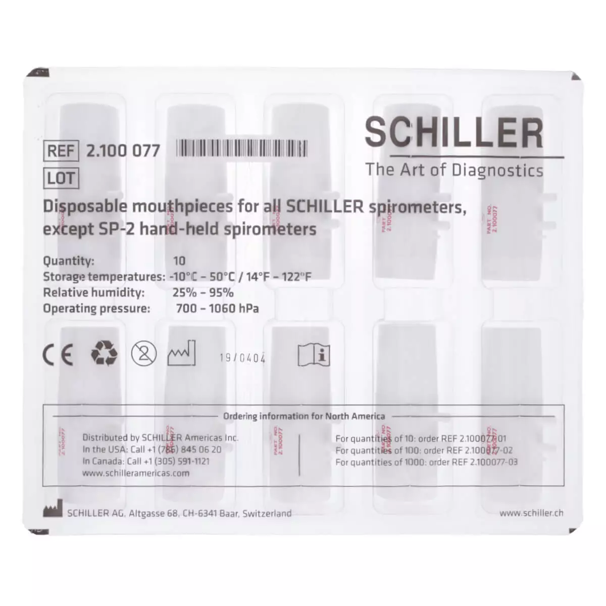  Embouts buccaux pour spiromètres SCHILLER