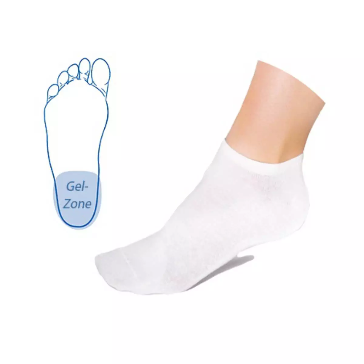  Söckchen mit integrierter Fersen-Gel-Zone