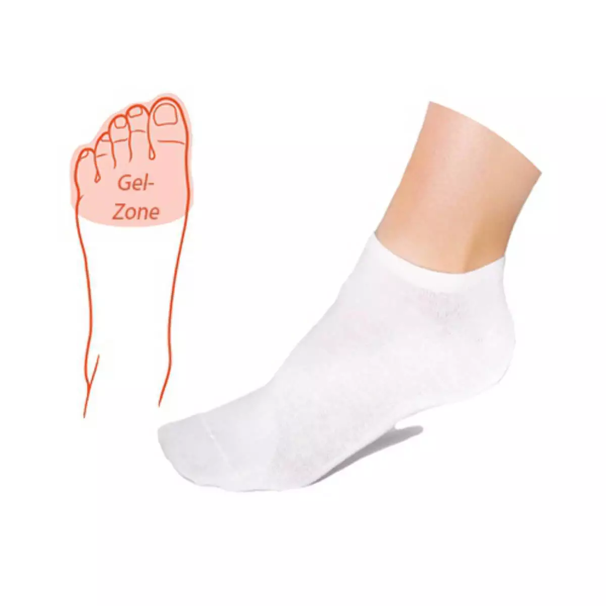 Söckchen mit integrierter Zehen-Gel-Zone  Söckchen mit integrierter Zehen-Gel-Zone