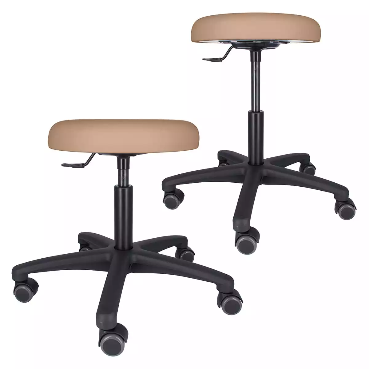 Tabouret roulant pivotant avec piétement en plastique Tabouret roulant pivotant avec piétement en plastique