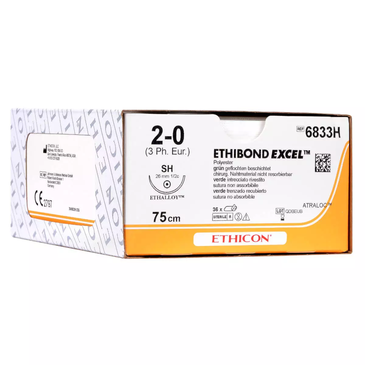  Matériel de suture ETHIBOND Excel (enduit de polyester)