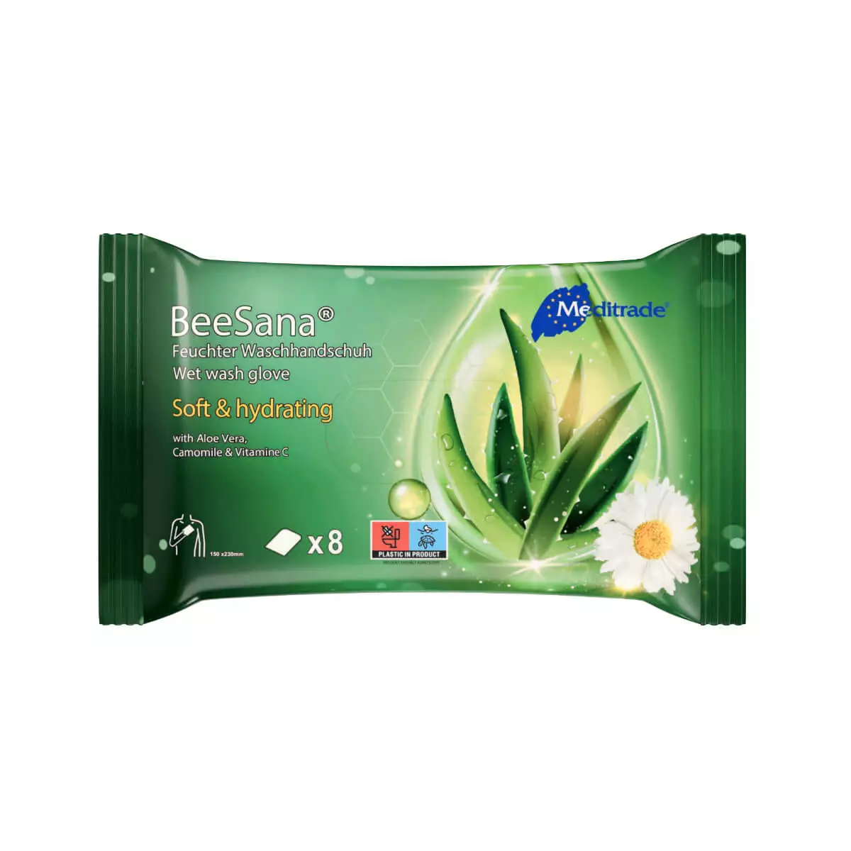  Gants de toilette humides jetables BeeSana