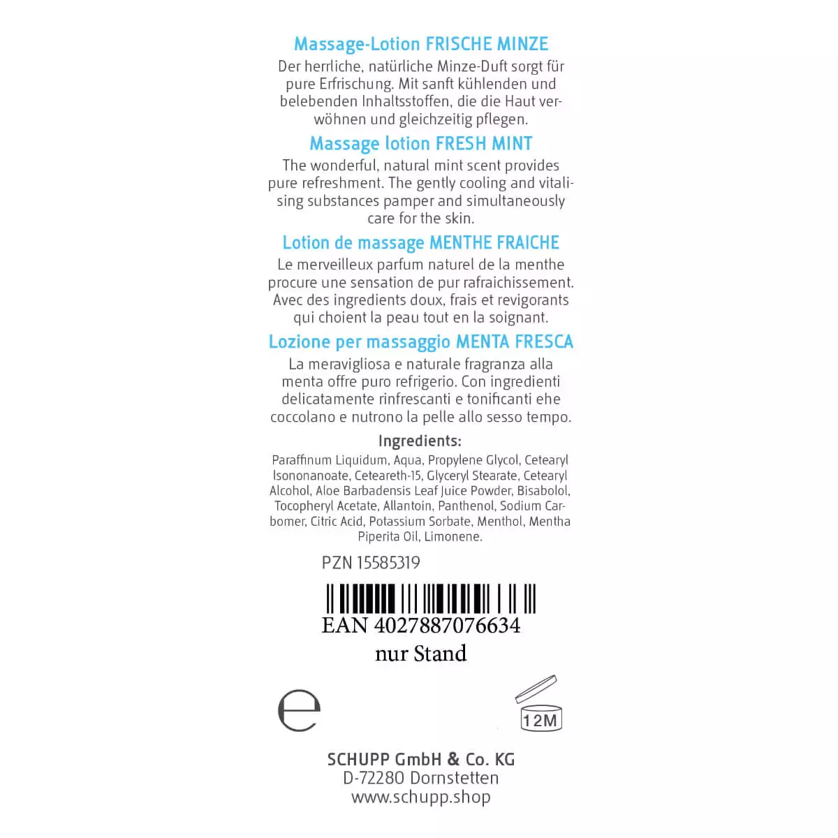  Massagelotion frische Minze