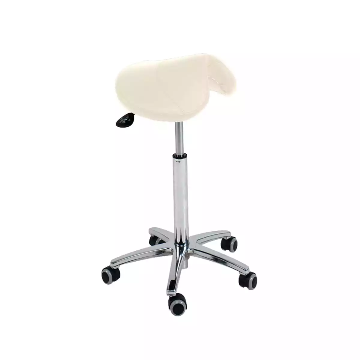  Tabouret à roulettes avec assise en forme de selle