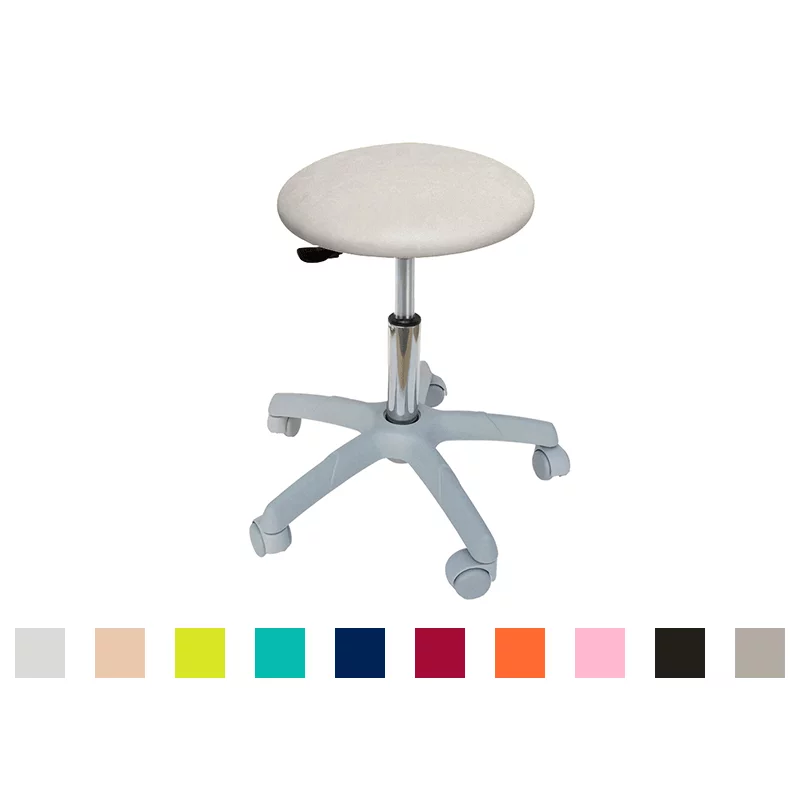  Tabouret à roulettes avec piétement gris clair