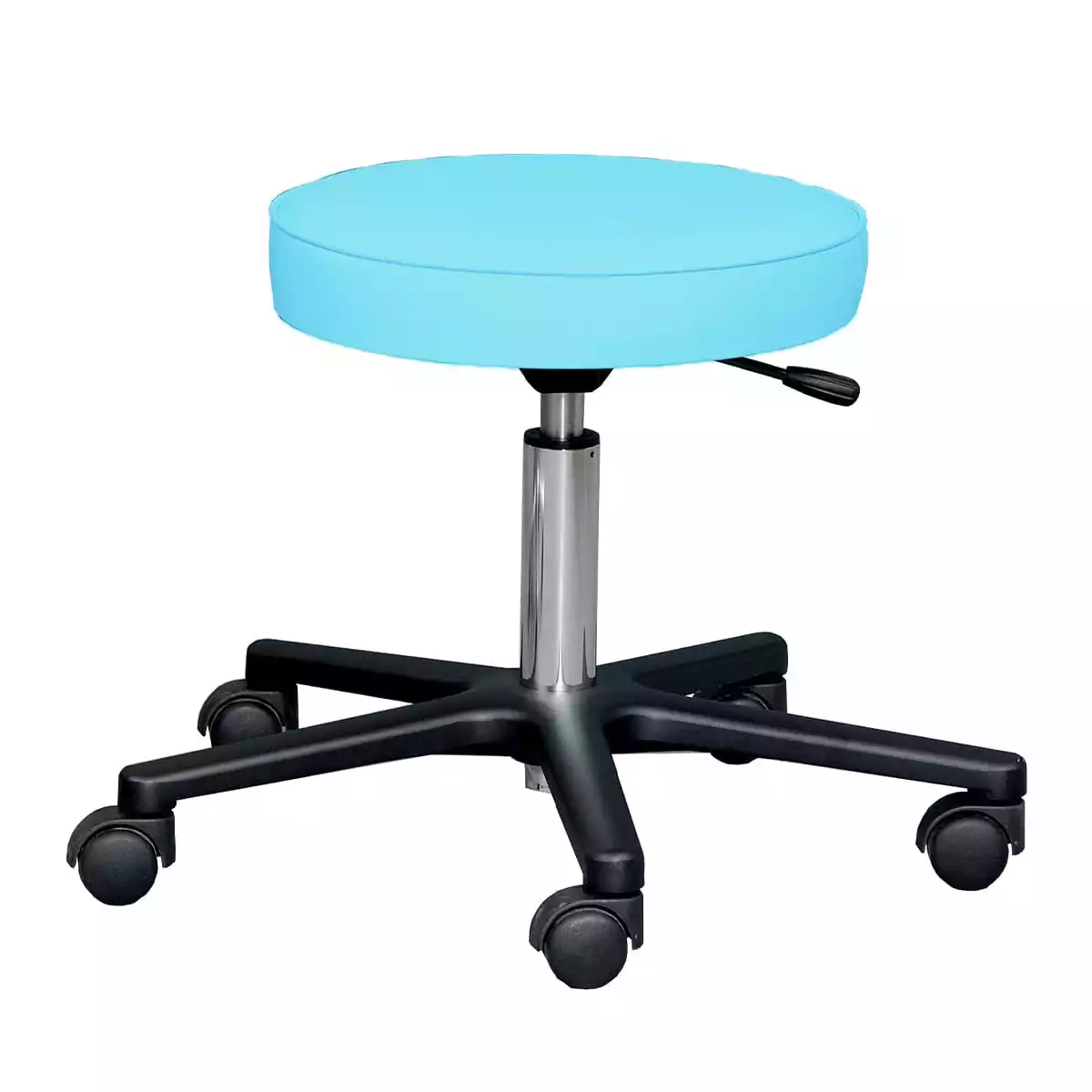  Tabouret à roulettes avec piétement en aluminium noir