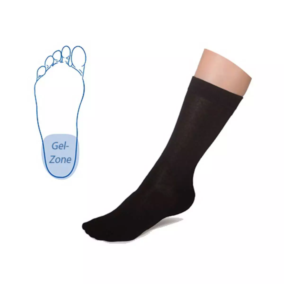  Bas avec zone de gel intégrée au talon